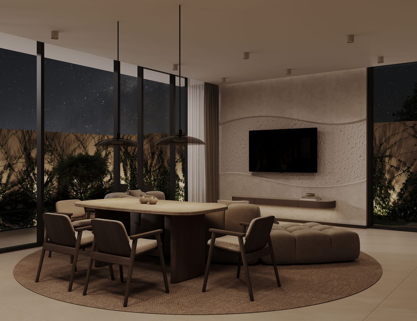 Designer dining area interior